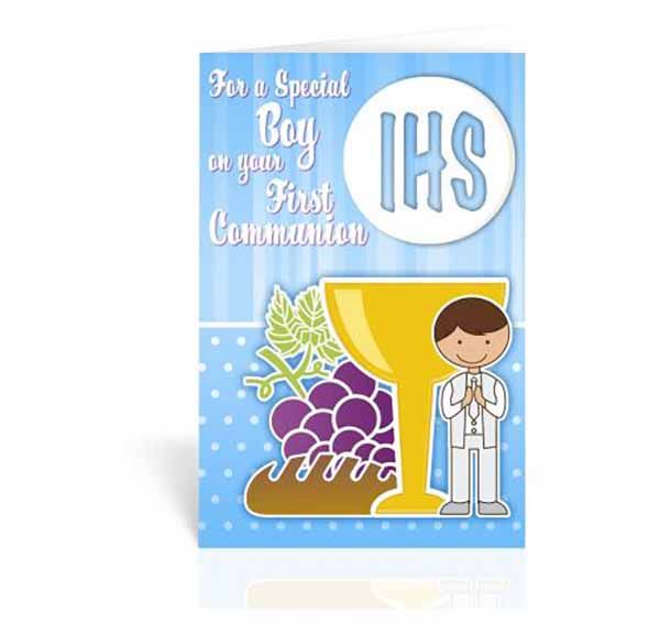 First Communion Greeting Card For Boy 12-FC-9204 First Communion Greeting Card For Boy 12-FC-9204