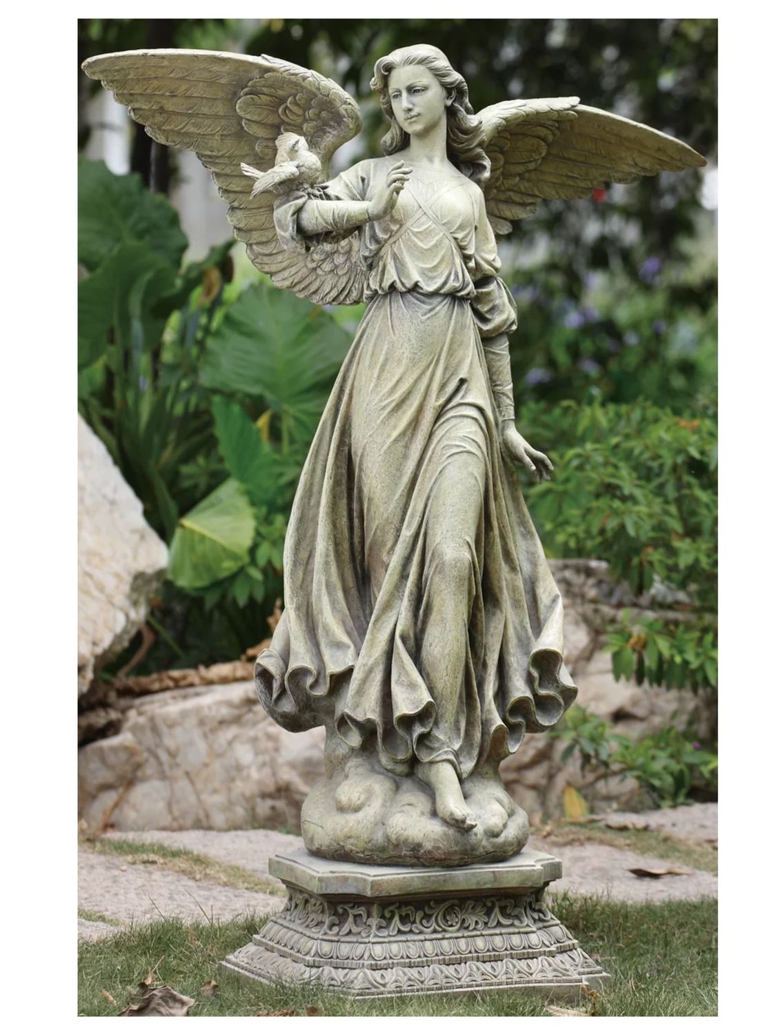 Joseph's Studio Pedestal Angel 46.5" Statue