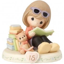 Precious Moments Growing In Grace Age 15 Brunette Girl Figurine -162014B