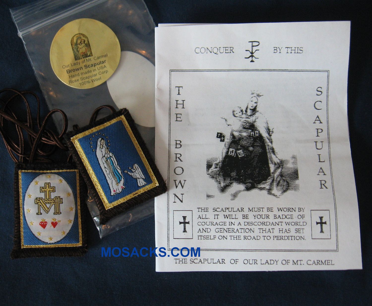 Scapular Our Lady of Immaculate Conception 1x2 inch Wool Scapular Our Lady of Immaculate Conception 1x2 inch Wool