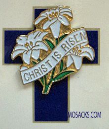 Christ Is Risen Easter Lily Lapel Pin Easter Believer Pin #SJ9761 Easter Lily "Christ Is Risen" Lapel Believer Pin #SJ9761