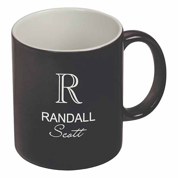 Black & White Ceramic Mug 11 oz. (Personalized) - Laser Engravable - ZHZO30