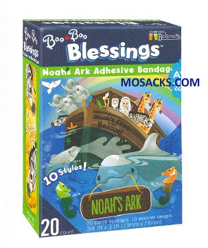 Wee Believers Noah's Ark BooBoo Blessings Adhesive Bandages 462-W201225