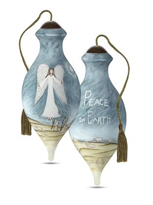 Ne'Qwa ArtHand-Painted Ornament "Peace On Earth" -7201159  Artist Cindy Shamp