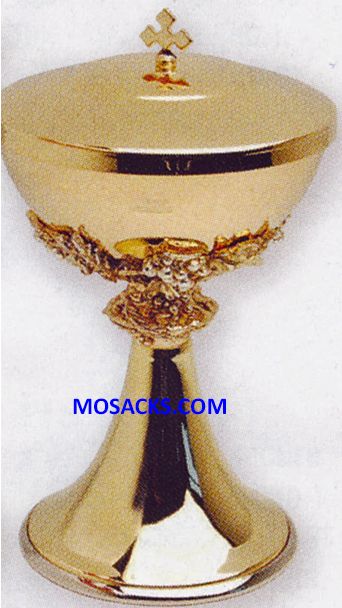 Ciborium -Gold Plated Ciborium measures 7-3/4" high with a 4" Base and 4-1/2" diameter cup and has …