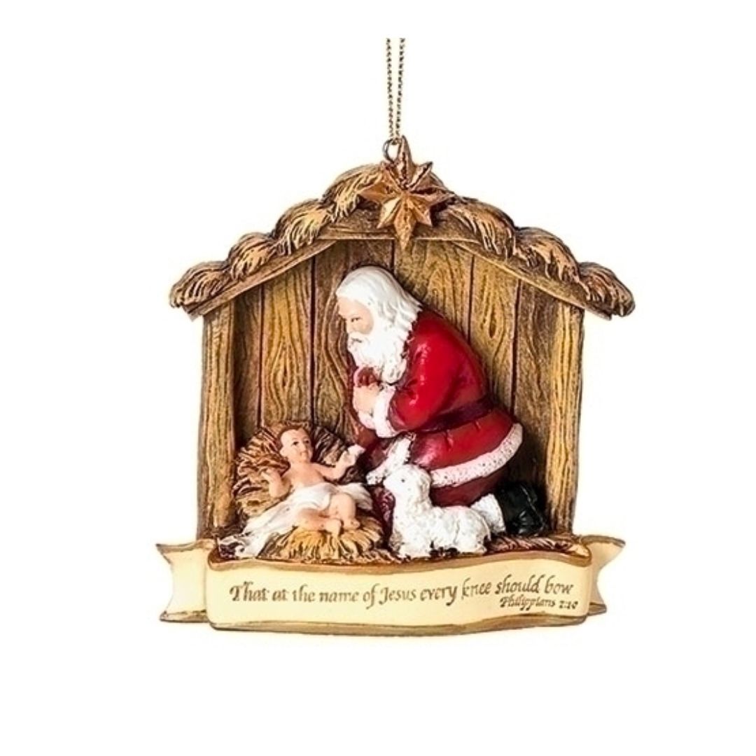 Joseph's Studio Kneeling Santa Scene Ornament Joseph's Studio Kneeling Santa Scene Ornament #39546