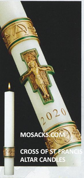 SCULPTWAX¬Æ Paschal Candle Cross Of St Francis Complementing Altar Candles