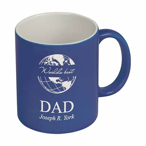 Dark Blue & White Ceramic Mug (Personalized) - ZHZO31