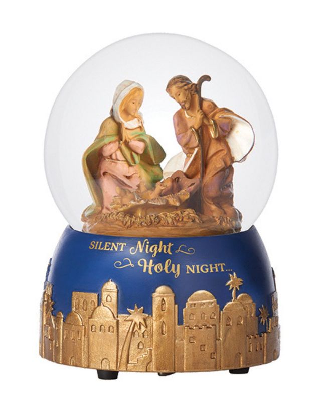 59021HolyFamilyMusicalGlitterdomeFontanini