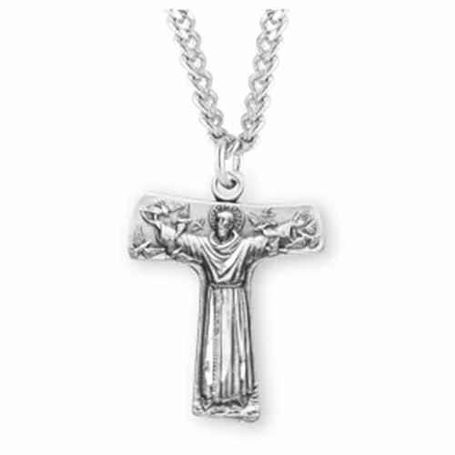 Sterling Silver St. Francis of Assisi Medal, 1", S158624
