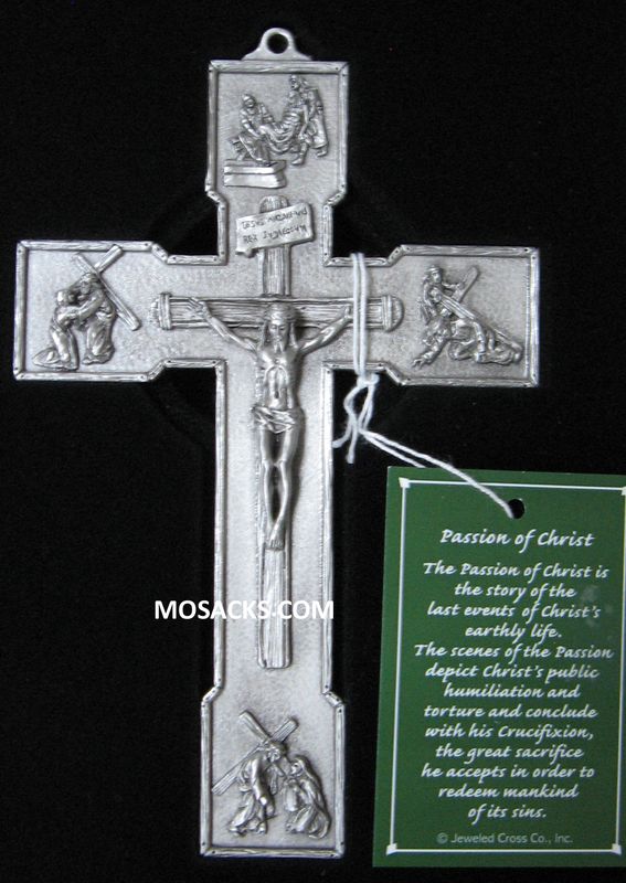 6" Passion of Christ Pewter Crucifix with Passion Scenes  -JC846E is a wall crucifix.