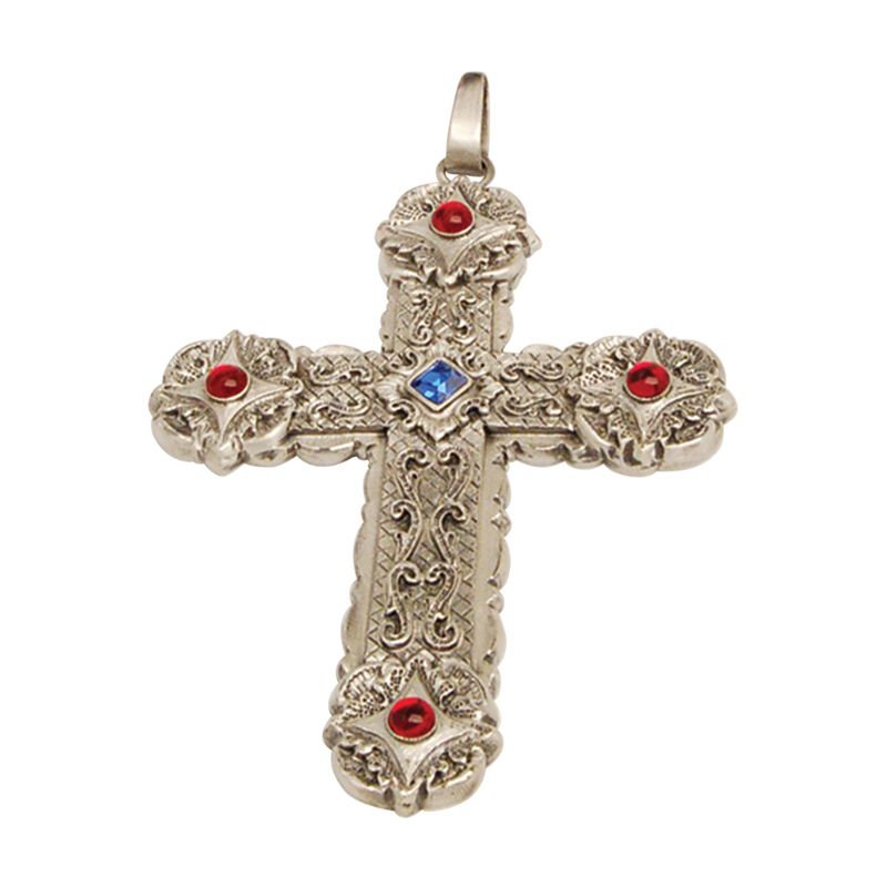 K Brand Pectoral Cross Oxidized Silver-K899