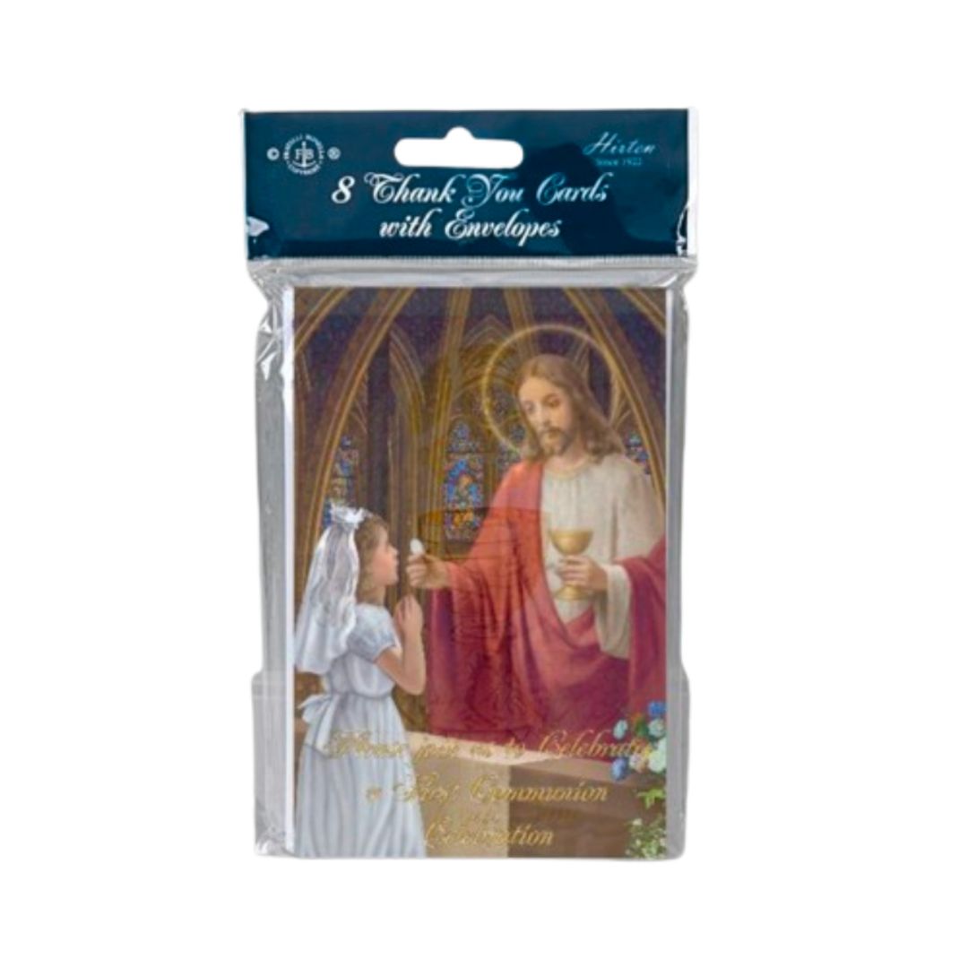 First Communion Thank You Cards Girls First Communion Child Of God Thank You Notes Girl 12-CT-675