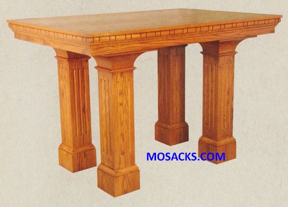 FREE SHIPPING on Altar - Wood Altar with four pillars measures 60" wide x 40" deep x 39" high 40-655
