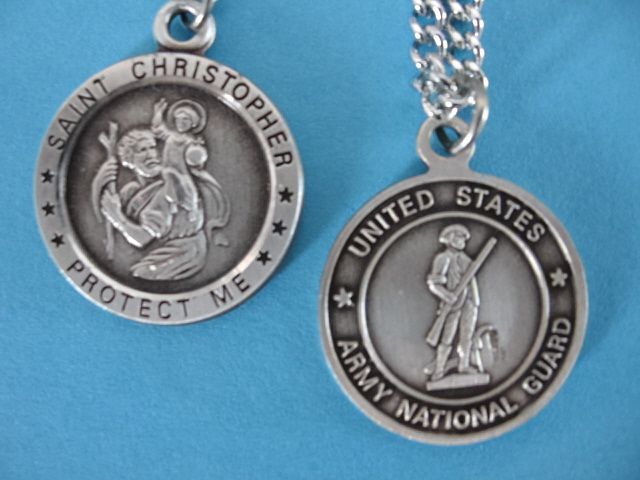 St. Chris Army Nat'l Guard w/24" S Chain