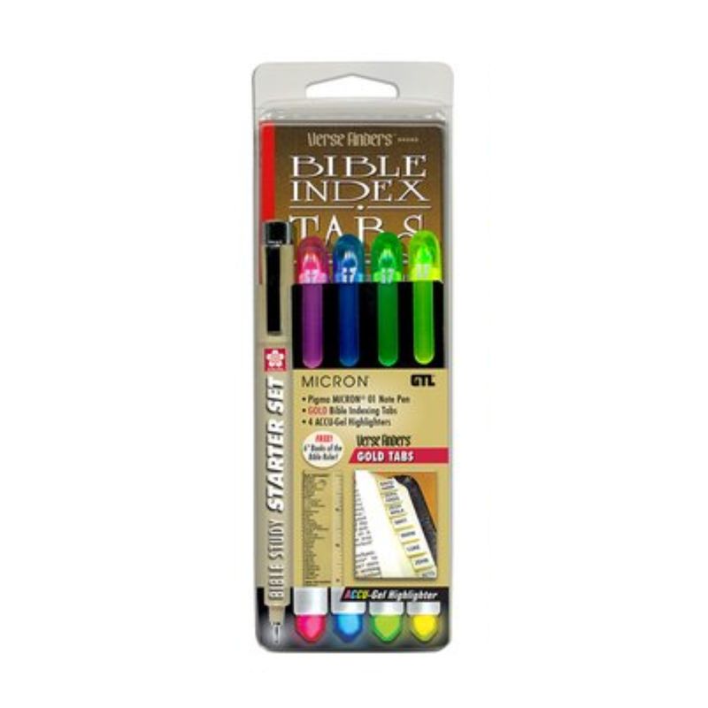 Bible Study Starter Set Tabs and Highlighters 35704