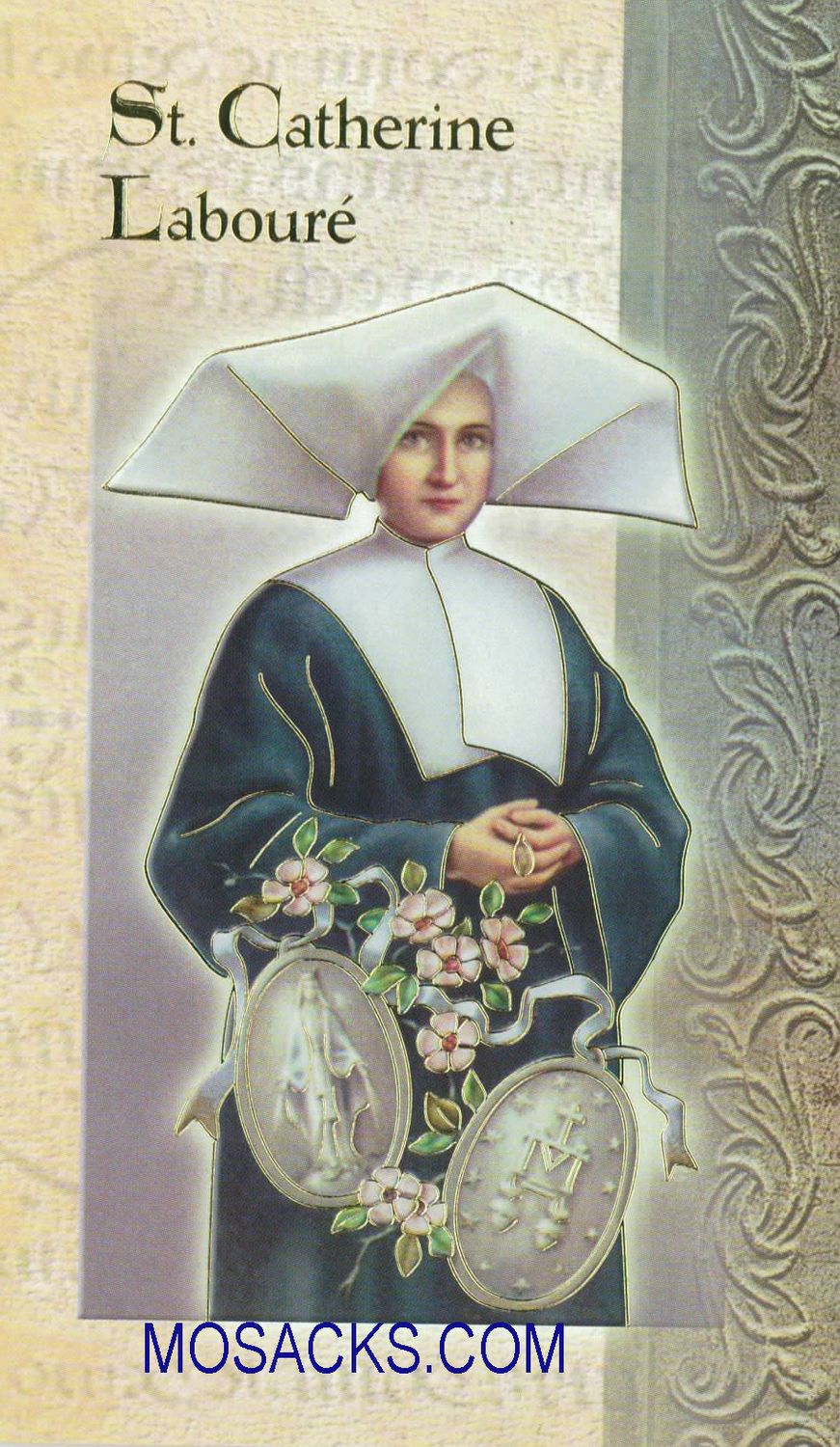 St. Catherine Laboure Laminated Bi-fold Holy Card, F5-418 St. Catherine Laboure, Laminated Bi-fold Holy Card, F5-418