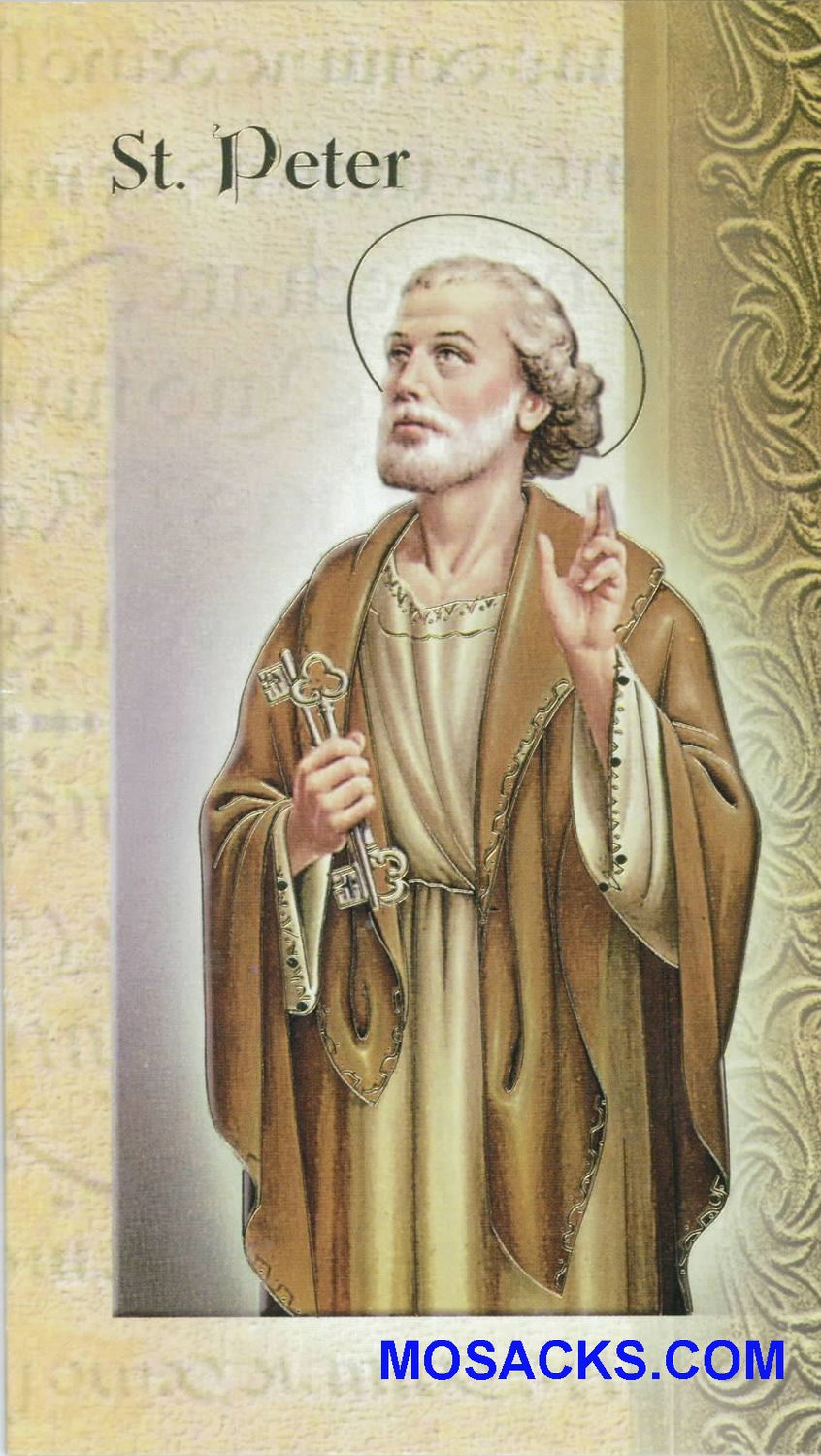 St. Peter Laminated Bi-fold Holy Card, F5-518