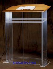 W Brand Acrylic Pulpit without cross and with shelf 36" w x 24" d x 48" h 3350WS is a clear acrylic…