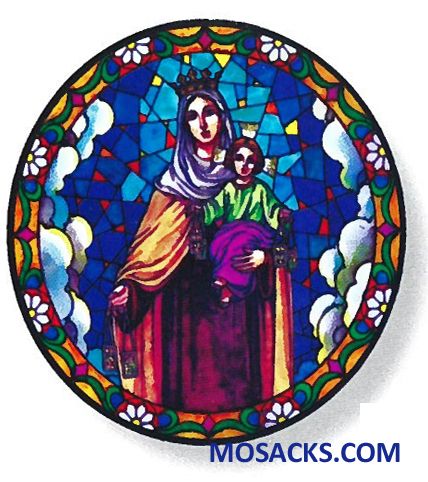 Stained Glass Suncatcher Window Decal Our Lady Of Mt Carmel 356-MT