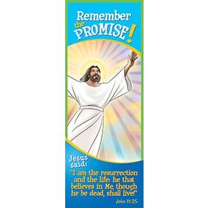 This Resurrection Bookmark -BKMK04 reads "I am the resurrection and the life: he that believes in M…