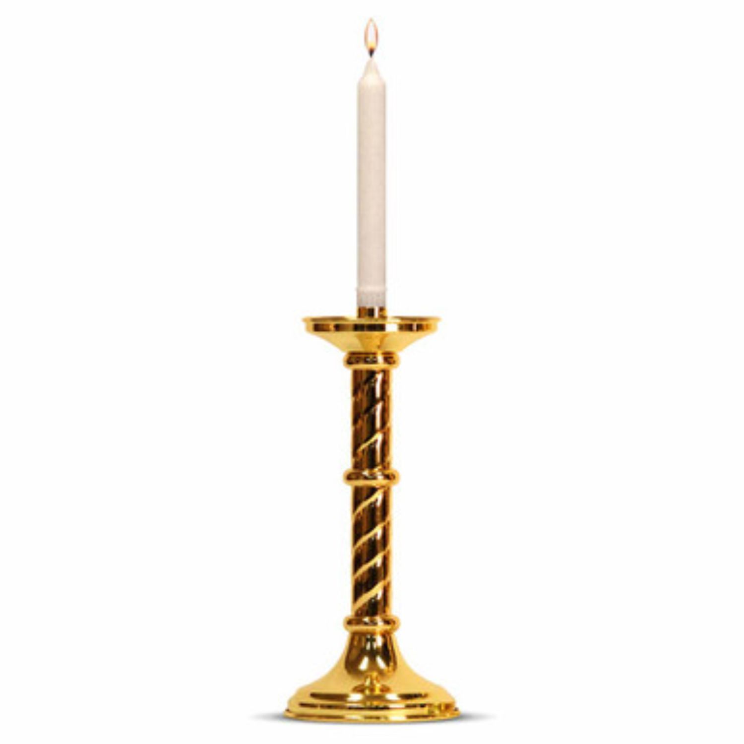K Brand Ecclesiastical Brass Altar Candlestick is 12" high with 5" base and 7/8" Candle Socket 14-K…