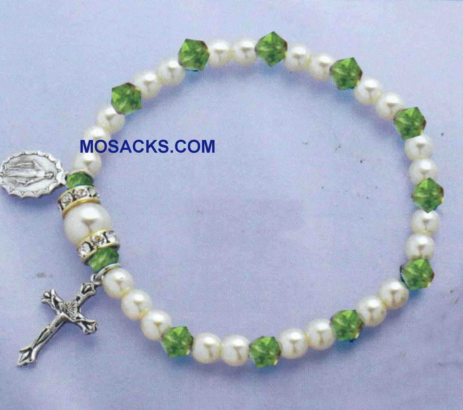 August Birthstone Rosary Stretch Bracelet Peridot ‚Äì 45280PD Peridot One Decade Rosary Bracelet fo…