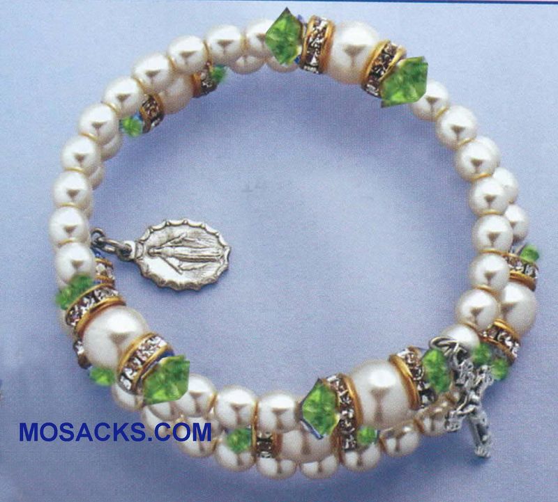 August Birthstone Rosary Bracelet Rosary Spiral Bracelet Peridot -14298PD Peridot August Birthstone…