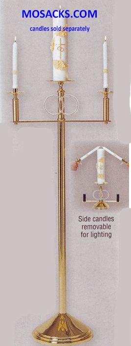 KBrand Ecclesiastical Solid Brass Highly Polished Floor Wedding Candelabra is 50" high x 22" wide 1…