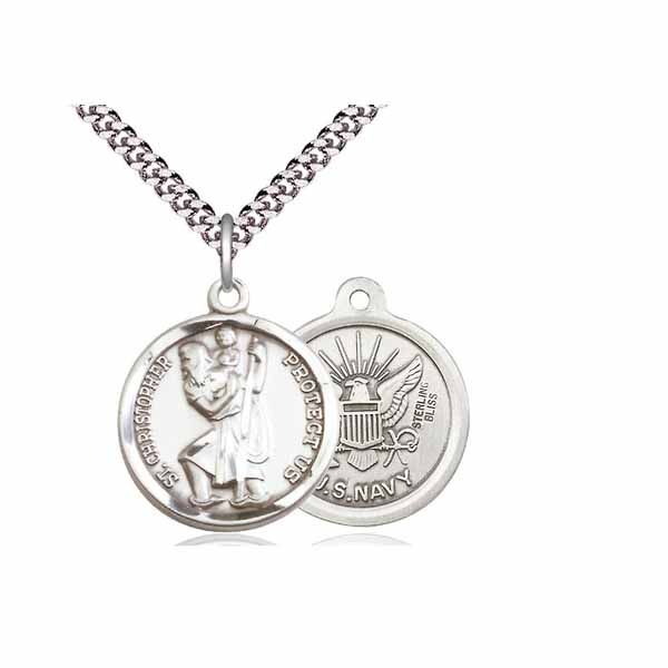 Bliss St. Christopher/Navy Medal 1" 0192--6