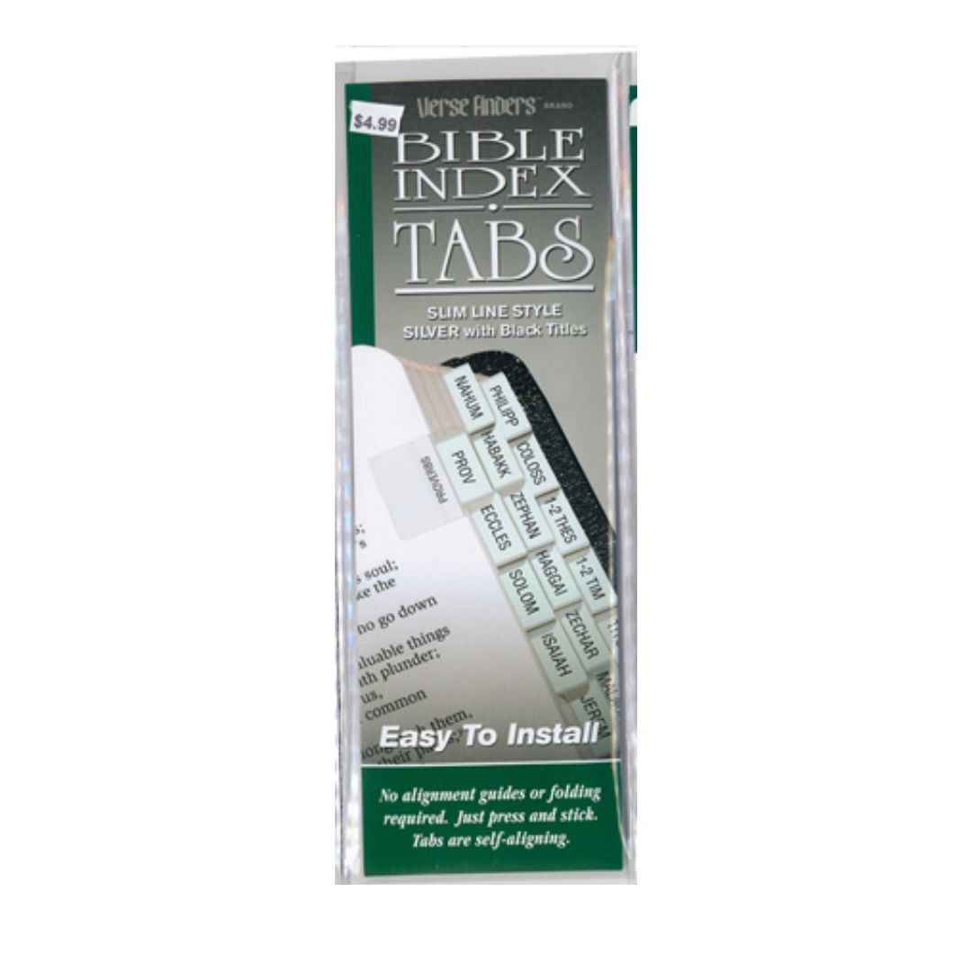 Bible Index Slim LineTabs SIlver Edged-76437