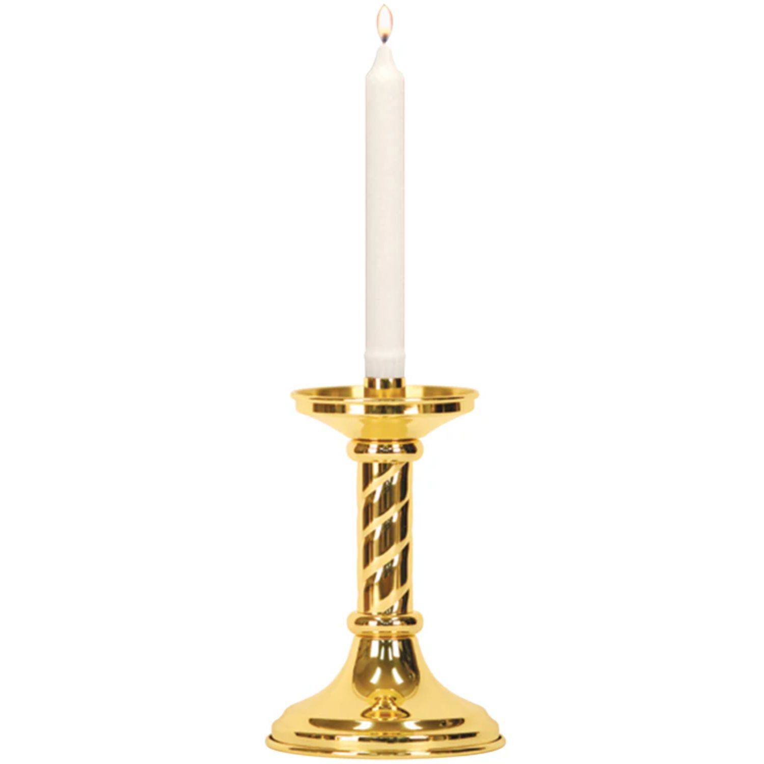 K Brand Ecclesiastical Brass Altar Candlestick is 8" high with 5" base and 7/8" Candle Socket 14-K1…