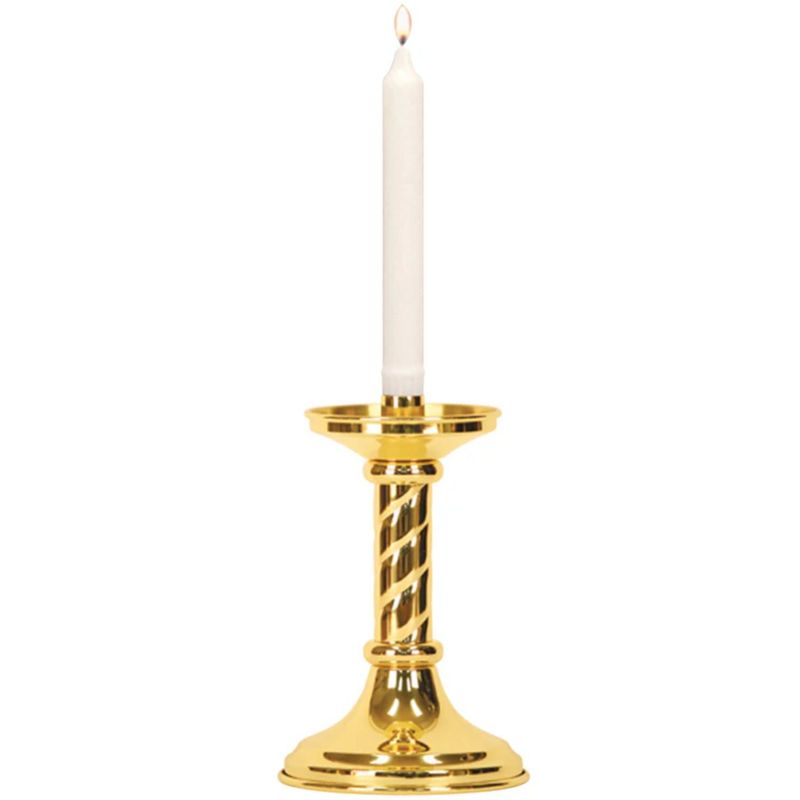 K Brand Ecclesiastical Brass Altar Candlestick is 8" high with 5" base and 7/8" Candle Socket 14-K1…