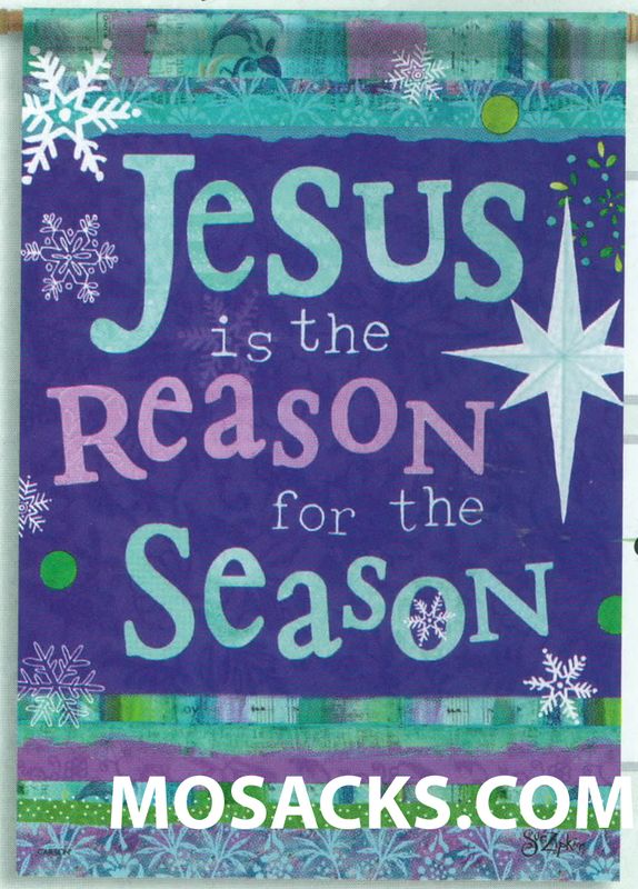 Flagtrends by Carson Christmas Flag Garden Glitter Double-Sided 13x18"  Flag Jesus is the Reason fo…
