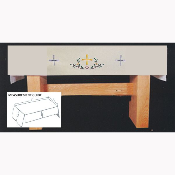 Washable Fitted Altar Cloth with Olive Branch and Crosses design-SL9MCX