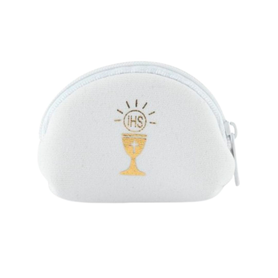 Communion Soft White Neoprene Rosary Pouch 12-1686-02C