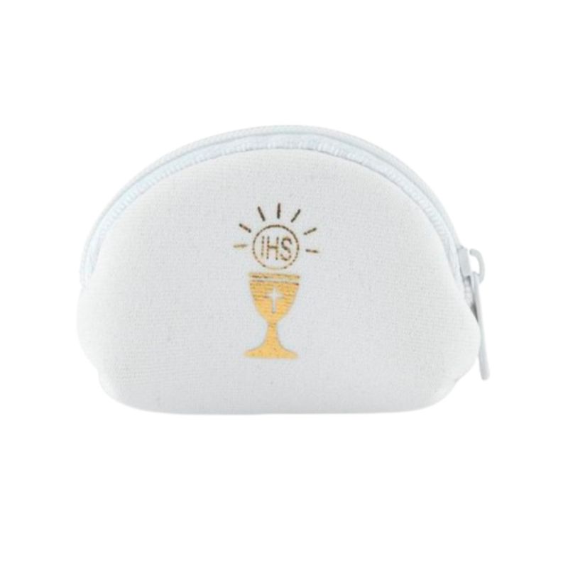 Communion Soft White Neoprene Rosary Pouch 12-1686-02C