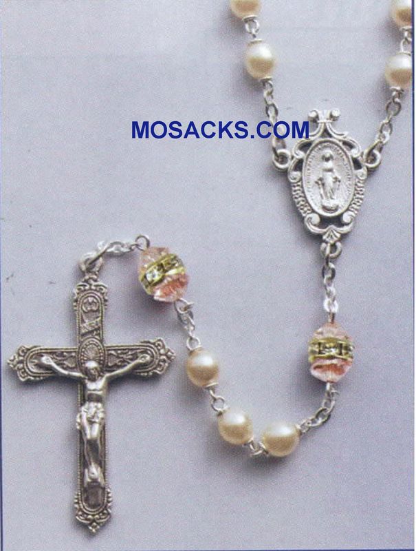 Birthstone Rosary Rose Zircon October Birthstone Rosary Rose Zircon-41298RZ