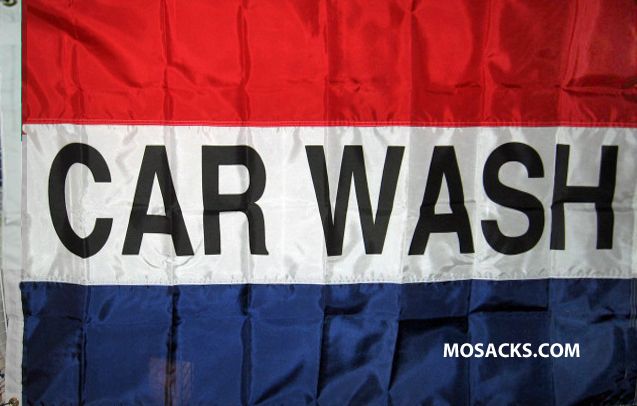 CAR WASH 3' x 5' Nylon Message Flag, #120012