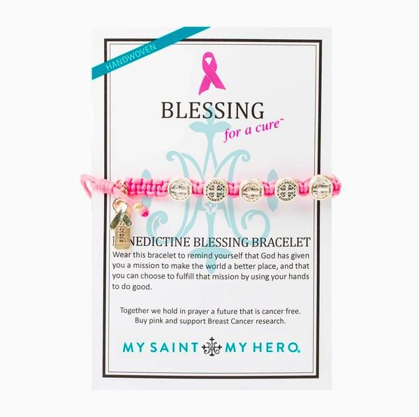 MSMH Blessing For A Cure Breast Cancer Pink Bracelet 10007PK My Saint My Hero Blessing For A Cure Breast Cancer Pink Bracelet 10007PK