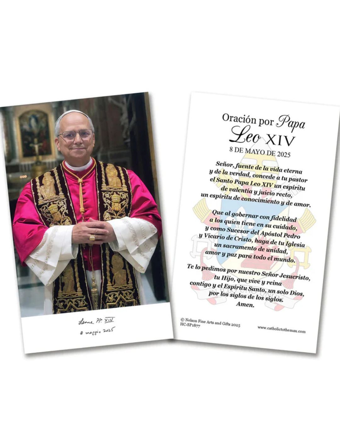 Prayer for Pope Leo XIV PAPER holy cards