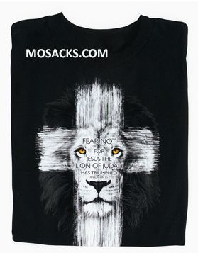 Fear Not For Jesus The Lion Of Judah Has Triumphed Cross  Rev. 5:5 T-Shirt APT1496S-3X, Inspiration…