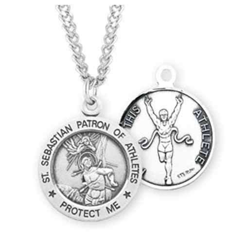 St. Sebastian Sports Medal Track in Sterling Silver, S904824