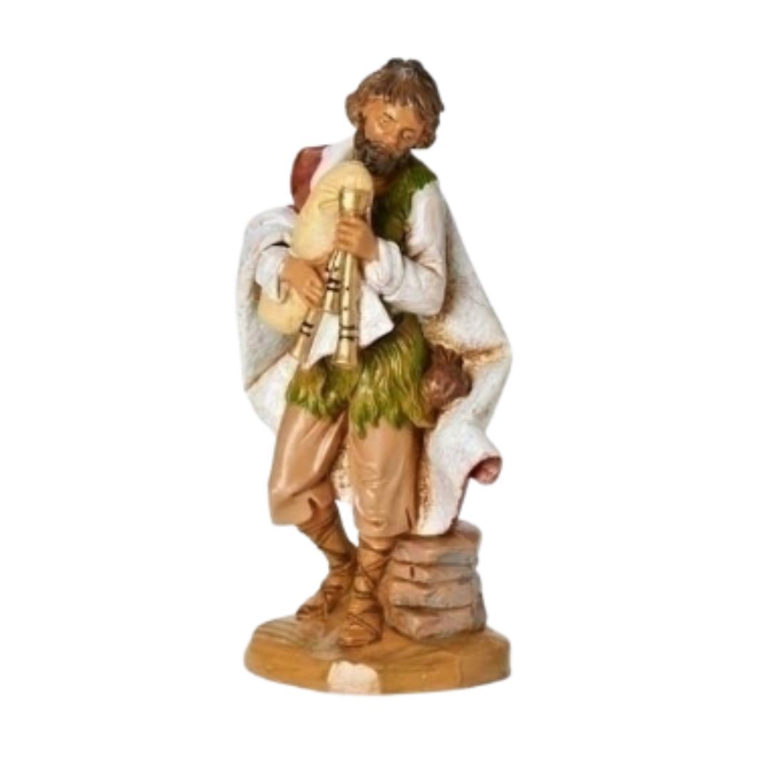 Fontanini Heirloom Nativity 7.5" scale Josiah Bagpiper-52826,  Fontanini Villager