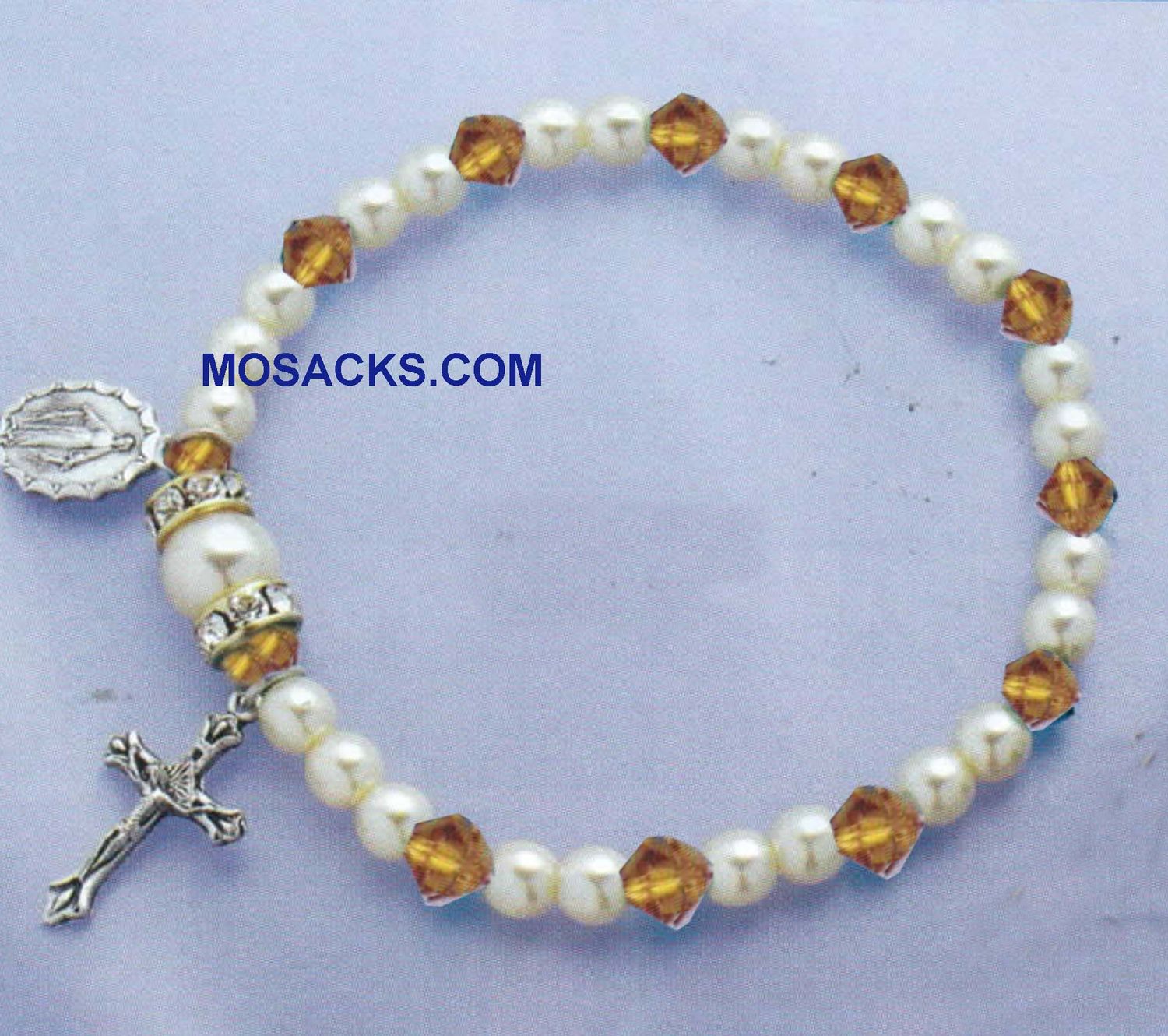 November Birthstone Rosary Stretch Bracelet Topaz‚Äì 45280TZ Topaz One Decade Rosary Bracelet for N…