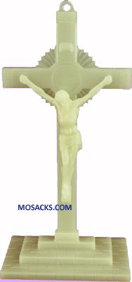 Luminous 6" Sunburst Plastic Crucifix with Base 185-763B-AL