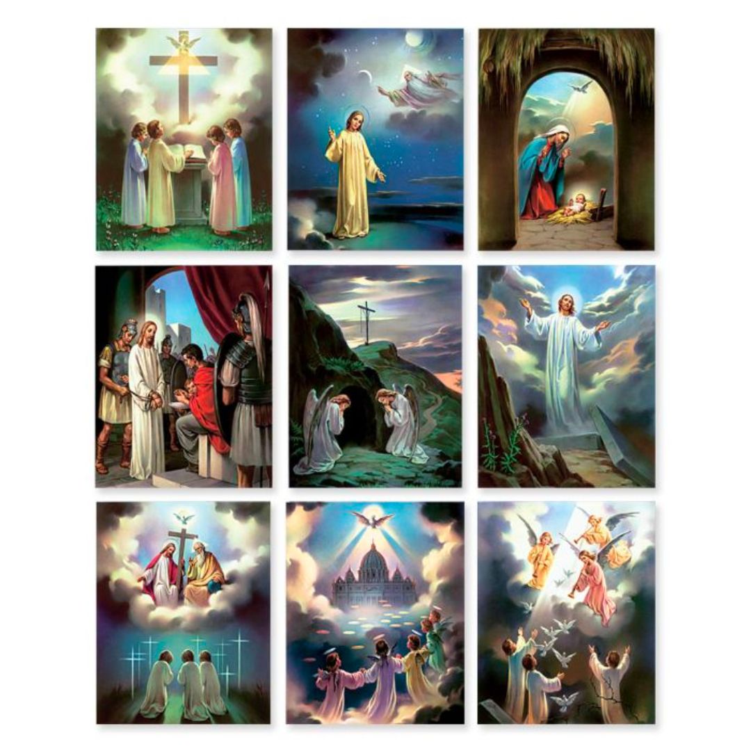 The Apostles Creed Poster Set in Full Color Lithograph 1474 Teaching Aid for Classroom or home use.