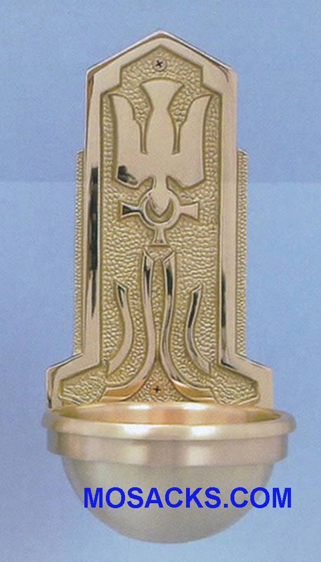 Bronze Holy Water Font Holy Spirit w/Tongues of Fire 40HWF43
