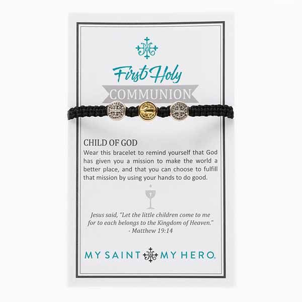 MSMH First Communion Bracelet Black-50023BK My-Saint-My-Hero-First-Holy-Communion-Bracelet Black-50023BK