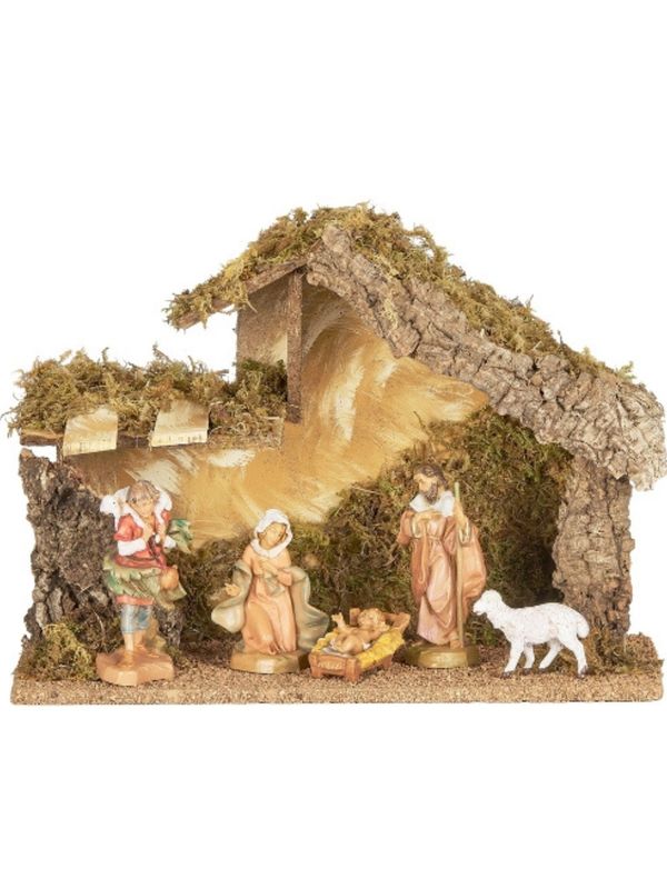 Fontanini 5 Inch Scale 5-PC Nativity Set with Italian Stable